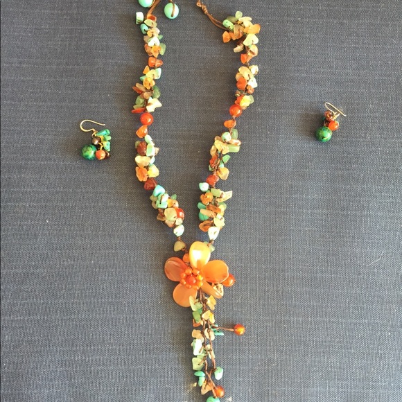 Gorgeous Agate & Carnelian necklace - Picture 1 of 8